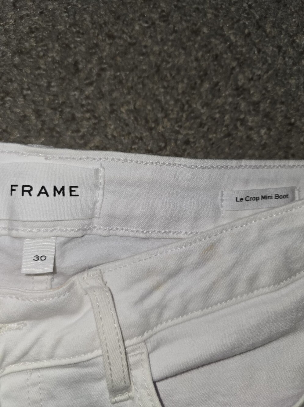 Frame Denim White Cropped Le Crop Mini Boot Jeans Size 30 - Picture 4 of 7